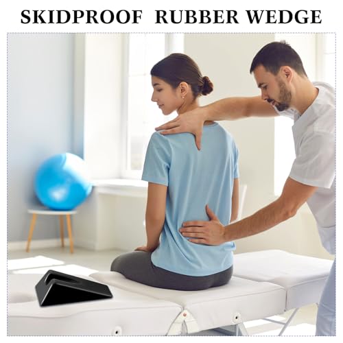Suzile Mobilization Wedge 7.9 x 4.1 x 2 Inch Triangle Therapy Non Slip Silicone Wedge Pillow Sturdy Support for Relieve Spinal Pain Rehabilitation Tool(Black) - color: Black