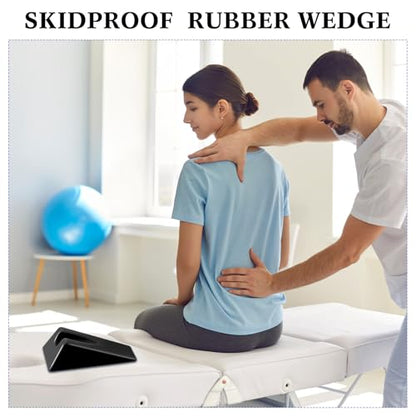 Suzile Mobilization Wedge 7.9 x 4.1 x 2 Inch Triangle Therapy Non Slip Silicone Wedge Pillow Sturdy Support for Relieve Spinal Pain Rehabilitation Tool(Black) - color: Black