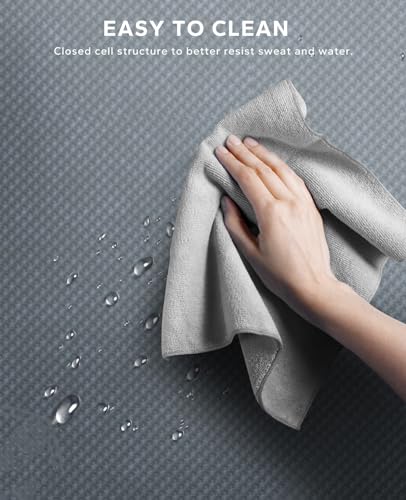 HAPBEAR Large Exercise Mat-6'x4'/7'x5'/6'x8'/6'x9'/6'x10'/6'x12'x 1/3"(8mm) - color: Grey-High Density 7'×5'×⅓"