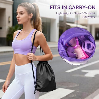 Pilates Kit for Women,15 Inch Magic Circle, 6 Multi-Level Resistance Bands,Yoga Ball Socks, Back Neck Stretcher ,14-Piece Full Body Toning Pilates Equipment for Beginners, 15 Min Daily Routine - color: Black
