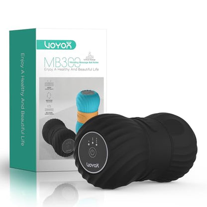 VOYOR-HEALTH 진동 땅콩 마사지 볼, 전기 딥 티슈 롤러 - color: 블랙.