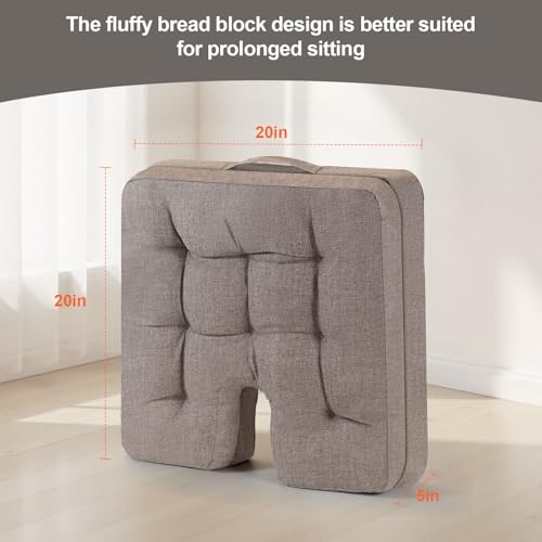 Meditation Cushion, Ideal for Extended Sitting Sessions. Double-Layered Memory Foam seat Cushion (with Handles) Suitable for Yoga, Fireside Relaxation, and Living Room use.