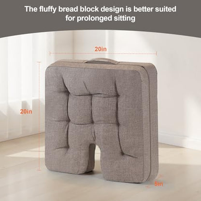 Meditation Cushion, Ideal for Extended Sitting Sessions. Double-Layered Memory Foam seat Cushion (with Handles) Suitable for Yoga, Fireside Relaxation, and Living Room use.