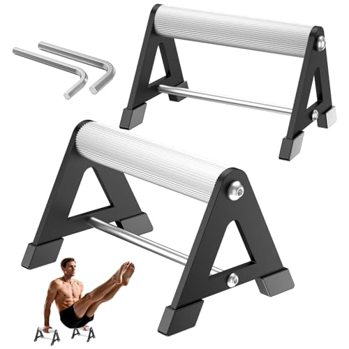 Push Up Stand, Pushup Handles for Strength Training, Heavy-duty Stainless Steel Push Up Bars Gym Exercise Equipment, Hold Up to 500lbs, 1 Pair - color: Aluminum handle Black 01