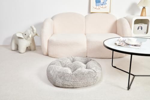 Floor Cushion Pillow, Portable Large - color: Round, Gray