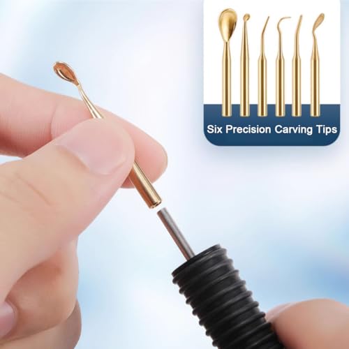 Dental Electric Wax Carver with Dual-Pen & 6 Wax Tips | Multi-Purpose Wax Carving Instrument for Waxing, Jewelry Wax Work，Dental Lab Equipment