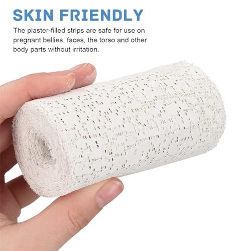 Plaster Cloth Gauze Plaster Bandage Roll Pack of 6 White Bandages Wrap Belly Casting Kit for Body Casts Craft Projects Mask Making Scenery Molds, 6 inch X 106 inch