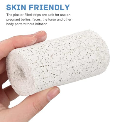 Plaster Cloth Gauze Plaster Bandage Roll Pack of 6 White Bandages Wrap Belly Casting Kit for Body Casts Craft Projects Mask Making Scenery Molds, 6 inch X 106 inch
