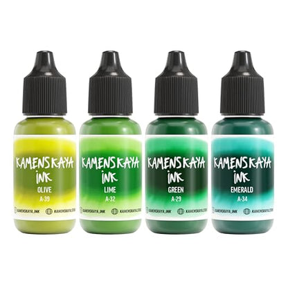 Alcohol Ink Set #10: Matched Color Combination of Alcohol Inks, 4 pcs. 0.51 fl oz (15 ml) Each | Highly Concentrated Dyes, Lightfast, Translucent and Vibrant Colors – For Painting and Epoxy Resin – Made in the EU - color: 10, style: Basic 'A' line