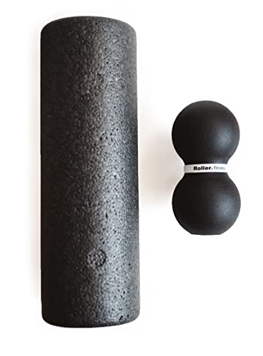 Roller Fitness Infinity Roller, Peanut Foam Roller, Large 8-Inch Double Massage Ball Exercise Roller (Black - Firm) - style: Black - Firm