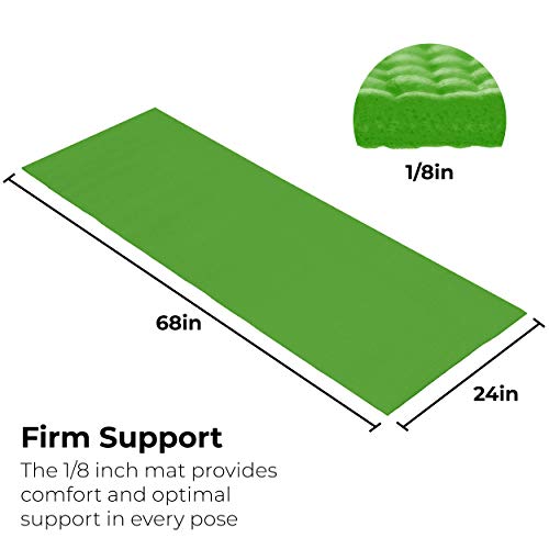 Bulk Yoga Mats, 10 Pack, 4mm Thick, 68x24in | Bulk Non Slip Exercise Mats for Workout, Stretching, Fitness - Wholesale Non Toxic Gym Mats for Home, Schools and Studios - color: Green