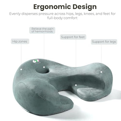 Meditation Cushion Memory Foam Floor Pillow for Cross Legged Sitting - color: Bule