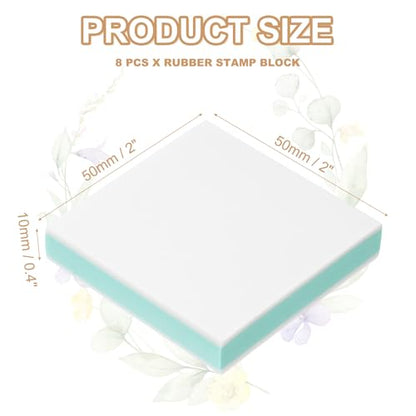 PATIKIL 8Pcs 2X2" Rubber Carving Blocks, Soft Linoleum Art Carving Block Square Crafts Stamp Making for Printmaking Stamps Carving Supplies, Green - color: Green