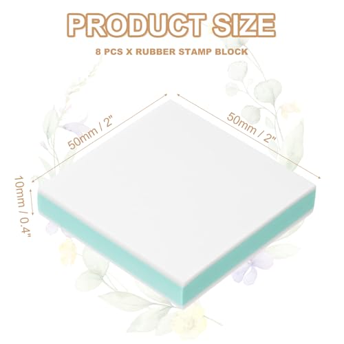 PATIKIL 8Pcs 2X2" Rubber Carving Blocks, Soft Linoleum Art Carving Block Square Crafts Stamp Making for Printmaking Stamps Carving Supplies, Green - color: Green