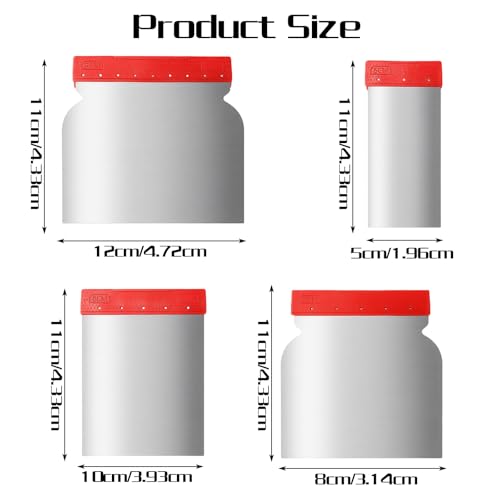 4 PCS Stainless Steel Metal Putty Knife, Body Filler Spreader Set Metal Scraper Automotive Spreader Multipurpose Use Knives Spackle Spatula Steel Sheet Putty Spreaders for Wall Decoration Hand Tools - color: Red