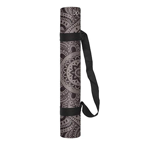 YOGA DESIGN LAB | The Combo Yoga Mat | 2-in-1 Mat+Towel | Eco Luxury | Ideal for Hot Yoga, Power, Bikram, Ashtanga, Sweat | Studio Quality | Includes Carrying Strap! - color: Mandala Black, size: 3.5mm