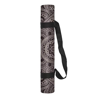 YOGA DESIGN LAB | The Combo Yoga Mat | 2-in-1 Mat+Towel | Eco Luxury | Ideal for Hot Yoga, Power, Bikram, Ashtanga, Sweat | Studio Quality | Includes Carrying Strap! - color: Mandala Black, size: 3.5mm