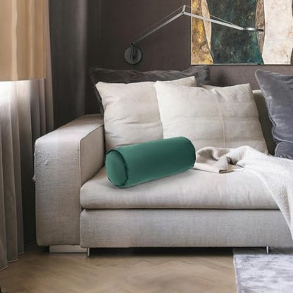 Neck Roll Pillow - color: Dark Green (Vetlet)