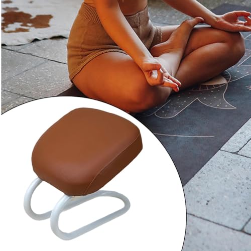 Kneeling Meditation Stool Chair Sturdy Ergonomic Compact Adults Comfortable Gift Seat Meditation Bench for Studio Praying, Brown - color: Brown