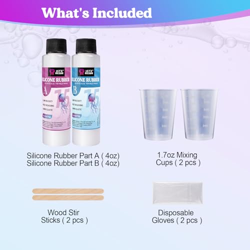 LET'S RESIN 8oz Silicone Mold Making Kit, Fast Cure Liquid Silicone Rubber | Easy Mixing, Translucent Flexible Platinum Cured Molding Silicone for Casting Resin Molds, Silicone Molds, Ideal for Beginner - size: 8oz