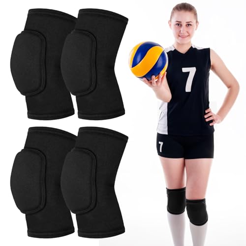 2 Pairs Volleyball Knee Pads Youth, Black Knee Pads for Girls, Women, Kids - color: Black, size: Small
