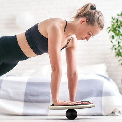 Sportneer Balance Board, 7-Mode Balance Trainer with Roller & Ball - color: Black-Turquoise