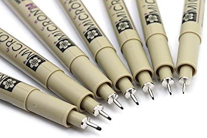 Sakura Pigma Micron fineliner pen 10 piece black ink colour drawing set