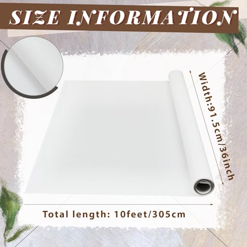 Kinlop 36 Inch X 10 Feet Double Primed Cotton Canvas Roll, White | Double Primed for Oil and Acrylic Painting, Artist Grade Cotton, Rolled White Canvas for Art, Ready to Stretch - color: White, size: 36 Inch X 10 Feet