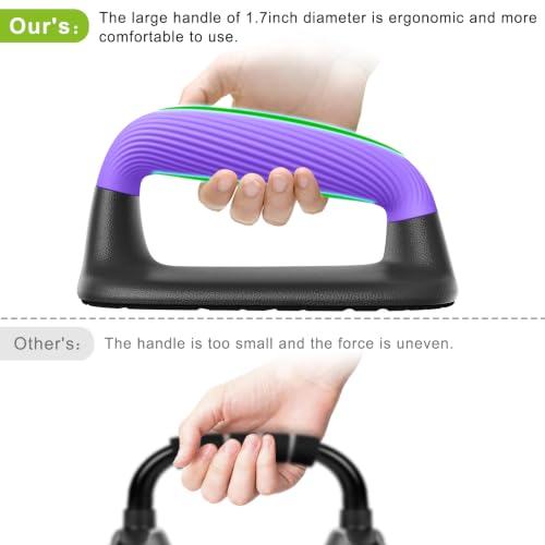 Kipika Push Up Bars, Pushup Stands, Anti-Slip Soft Plastic Push Up Handles, Bottom Anti-Slip Pad, Strength Training Equipment, Perfect for Floor Workout Exercise - color: F: Black & Purple