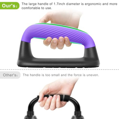 Kipika Push Up Bars, Pushup Stands, Anti-Slip Soft Plastic Push Up Handles, Bottom Anti-Slip Pad, Strength Training Equipment, Perfect for Floor Workout Exercise - color: F: Black & Purple