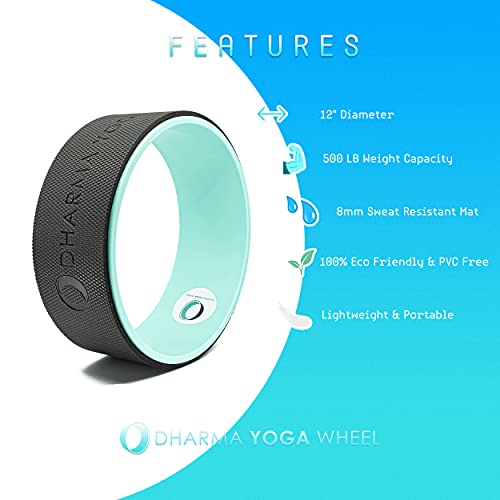 Dharma Yoga Wheel Basic - Spine Roller and Back Ring, Stretches Ligaments, Muscles with Foam Padding for Deeper Poses | Yogic Stretching and Alignment with Circle Design
