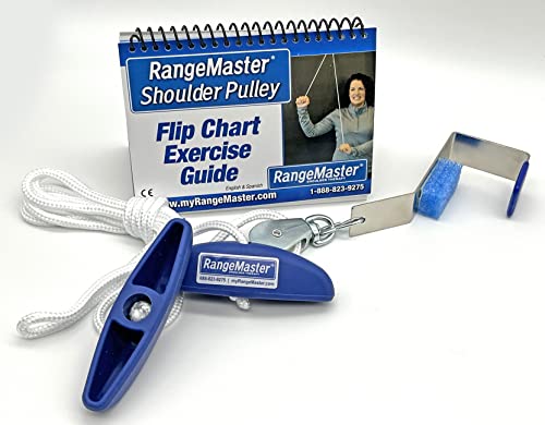 RangeMaster Molded Rubber Handle Shoulder Pulley │ Physical Therapy Tool │ Aids in Recovery and Rehabilitation │ Increases Mobility │ Metal Bracket Door Attachment - style: Metal Bracket Door Attachment