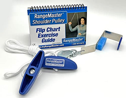 RangeMaster Molded Rubber Handle Shoulder Pulley │ Physical Therapy Tool │ Aids in Recovery and Rehabilitation │ Increases Mobility │ Metal Bracket Door Attachment - style: Metal Bracket Door Attachment