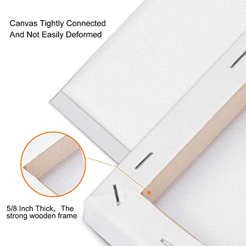 14 Packs Stretched Canvases for Painting, Multi Pack 11x14, 9.44x12, 8x10, 5x7, 4x4, Round Canvas with 8x8,10x10(2 of Each), Blank Primed Canvas, for Oil Paint, Acrylic Paint, for Beginners, Artists. - size: Multisize-14Pack