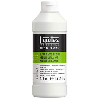 Liquitex Professional Fluid Medium, 473ml (16-oz), Ultra Matte Medium | Dramatically Reduces Surface Gloss, No Sheen, Maintains Paint Opacity, Economically Extends Opaque Color to Double Amounts - color: Ultra Matte, size: 16 Fl Oz (Pack of 1), style: 16-