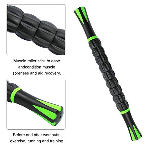 Kunova (TM) Muscle Roller Stick - Massage Tool for Releasing Myofascial Trigger Points, Reducing Muscle Soreness, Soothing Cramps and Relieving Muscle Pain