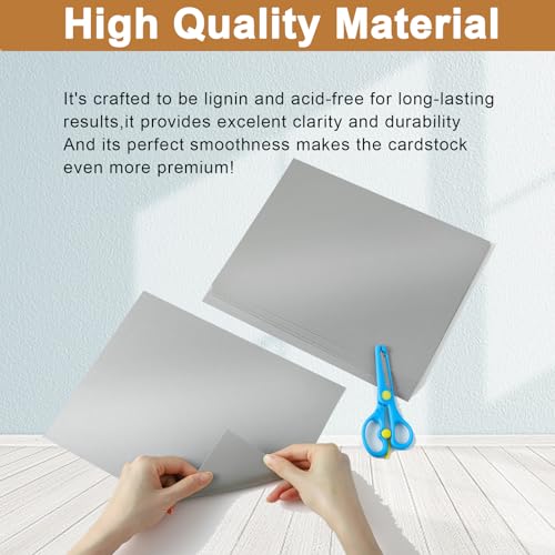 Silunkia 28 Sheets Shimmer Gray Cardstock 8.5 x 11 Craft Paper 92lb | Premium Heavyweight Card Stock for DIY Card Making, Greeting Cards, Wedding Invitations - color: Silver, size: 28 Sheets