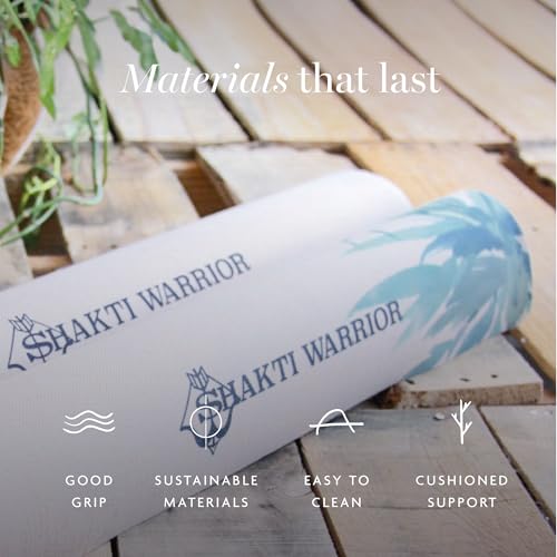 Shakti Warrior TPE Yoga Mat (72 inch x 24 inch x 6mm Thick) | Artist-designed premium TPE yoga mat with a non-slip surface for regular yoga, hot yoga, Pilates, workouts and practice. - color: Elephant