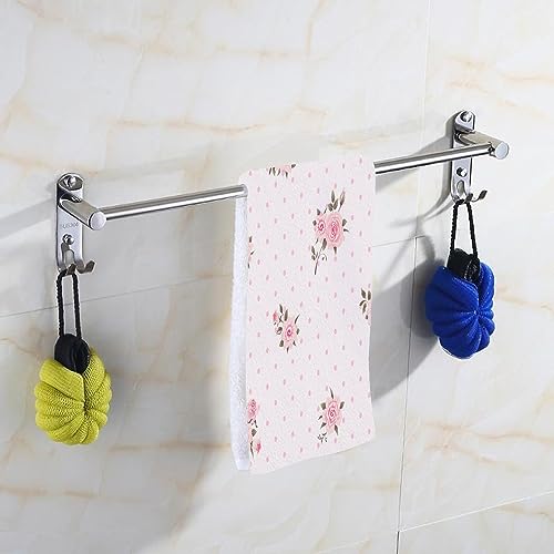 Pehede Floral Polka Dot Bath Hand Towel Shabby Chic Style Pattern with Pink Roses Soft Absorbent Hand Towels for Bathroom Kitchen Beach Spa Gym Yoga Swim Home Decor 15x30 in - color: Floral Polka Dot Bath