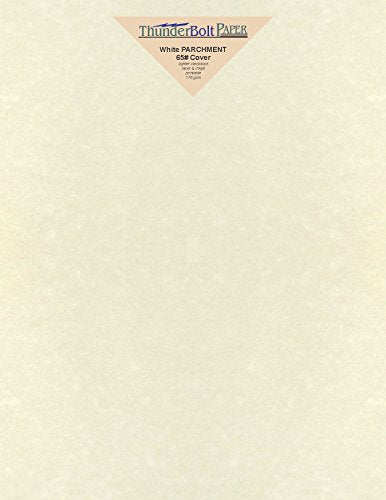 75 Old White Parchment 65lb Cover Weight Paper 7" X 10" (7X10 Inches) Double 5X7 Card Size - Folds to 5X7 - Printable Old Parchment Semblance - size: 7x10-75 Sheets