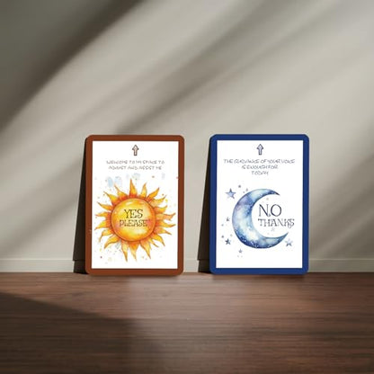 Rounded Corners Yoga Consent Cards,20 Pcs Double-Sided Assist Cards for Yoga Teachers, Pilates and Dance,Yes or No Adjust Cards(7 * 10cm)
