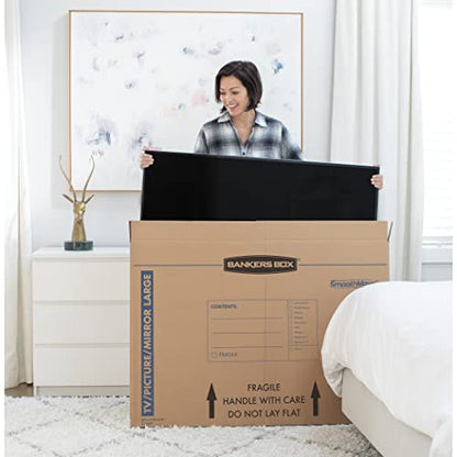 Bankers Box 4-Pack Medium TV/Picture/Mirror Moving Boxes | Protect TVs, mirrors, and framed art with rigid moving boxes sized for flat, fragile items. - style: Medium