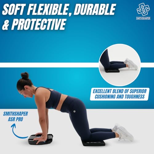 SmithShaper® SUPER PAD Thick Exercise Knee Mat (14" x 11" x 1") Cushions Knees, Forearms, Elbows, and Lower Back During Workouts | Ab Rolls, Knee Pushups, Sit-Ups, etc. | Yoga, Pilates, HIIT | Durable, Soft Nitrile Rubber Resists Oils and Odors
