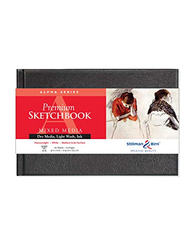 Stillman & Birn Alpha Series Hardbound Sketchbook, 9" x 6", 150 gsm (Heavyweight), White Paper, Medium Grain Surface - size: 9" x 6" 150 gsm (Heavyweight)