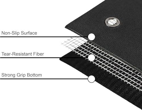 Mount Adams Vista Yoga Mat, 72"x24"x6mm Thick - color: Black with Grommets - 24 Inches