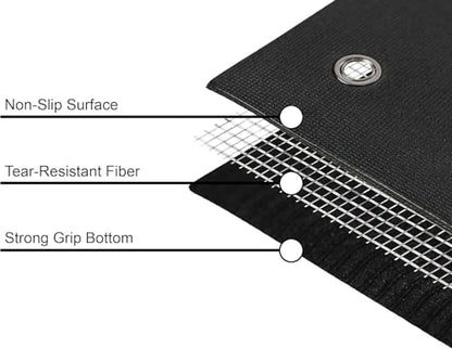 Mount Adams Vista Yoga Mat, 72"x24"x6mm Thick - color: Black with Grommets - 24 Inches