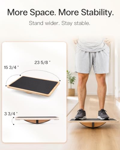 StrongTek Wooden Balance Board, Basic Rocker or Advanced 360° Wobble | Beginner-to-Advanced Options, Non-Slip Surface, Ankle Rehab, Physical Therapy, Core Stability and Balance Training - color: Extra Large-Advanced-360° Rotation