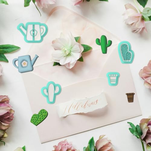 ORIGACH 14 Pcs Potted Plant Clay Cutters Set | Cactus Polymer Clay Cutter for Earring Making Potted Plant Shape Clay Cutters for Jewelry Making - style: Potted Plant