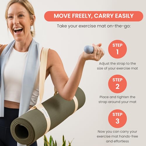 Lindywell Shoulder Strap, Adjustable Yoga Mat Straps, Fits Most Mats, Nylon