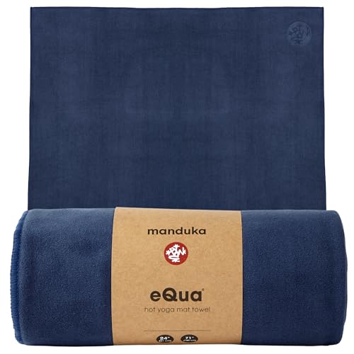 Manduka eQua Hot Yoga Mat Towel - 71" | Rapid Moisture Activated Grip | Ultra Soft Microfiber | Quick Dry | Lightweight, Travel Friendly Mat Layer | 71 x 24 inches | Midnight - color: Midnight, size: 71" x 24"